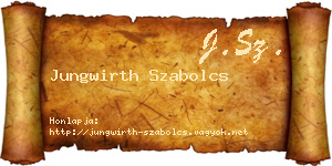 Jungwirth Szabolcs névjegykártya